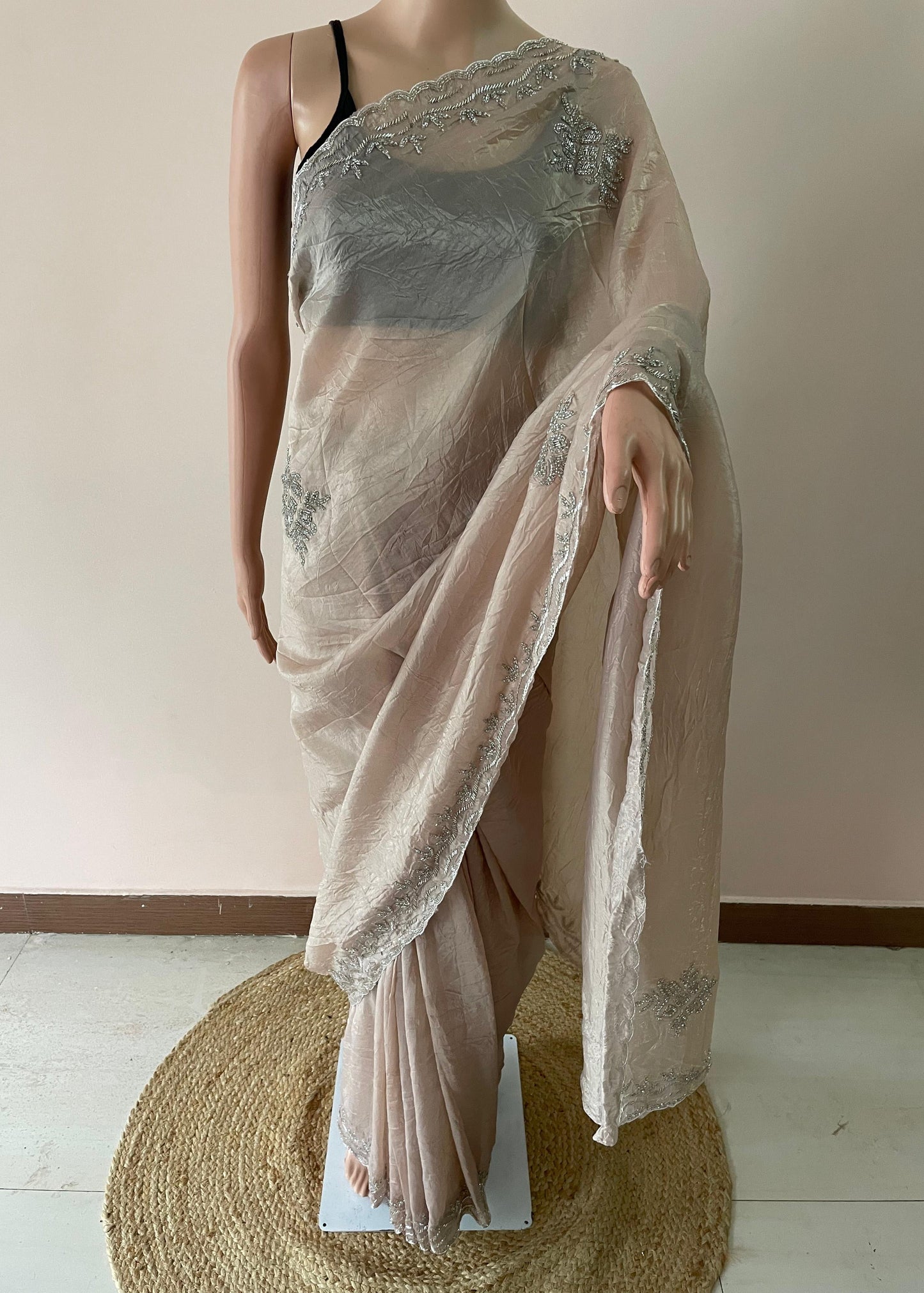 Pastel Blue Midnight Spark Party Wear Saree